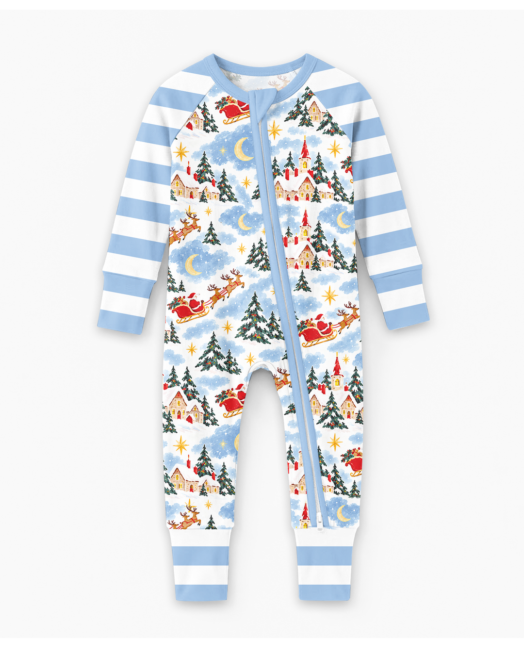 Whimsical Santa's Winter Village Bamboo Convertible Zippy