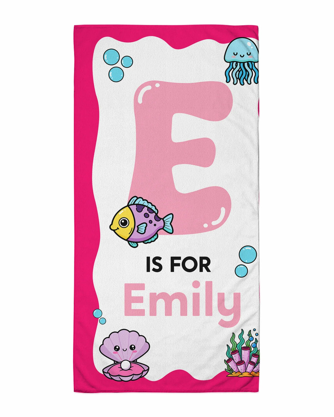 Personalised Ocean Theme Oversized Bamboo Beach Towel