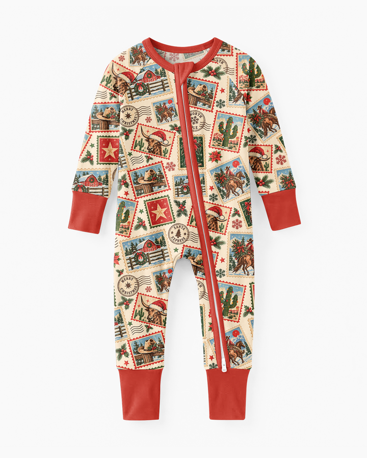 Western Christmas Stamps Bamboo Convertible Zippy