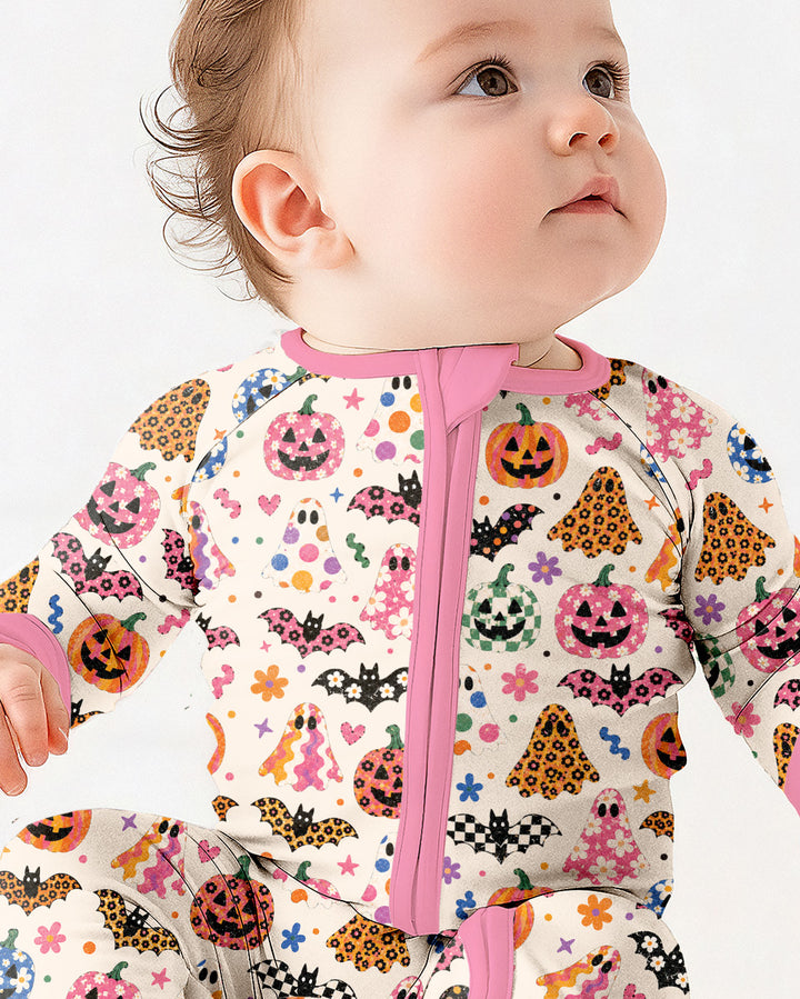 Funky Retro Ghosts Bamboo Convertible Zippy