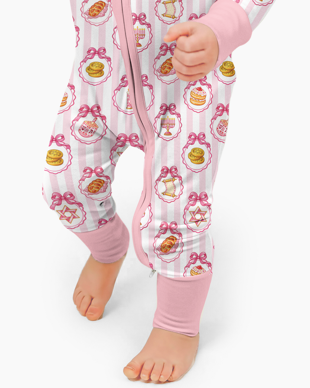 Hanukkah Bows & Blessings Mommy & Me Matching Bamboo Convertible Zippy