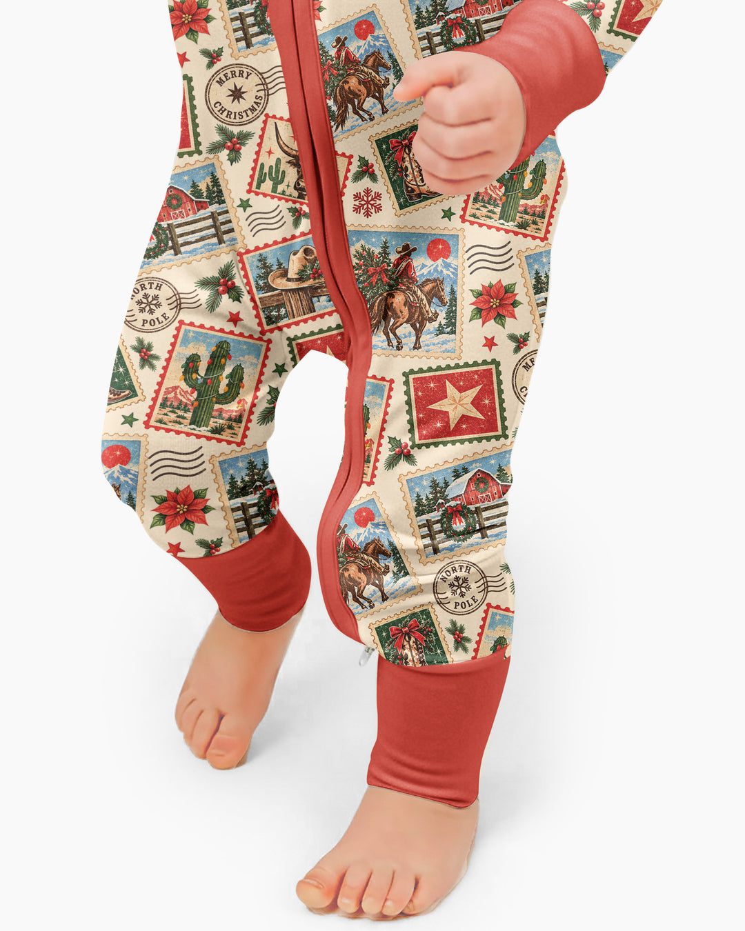 Western Christmas Stamps Bamboo Convertible Zippy