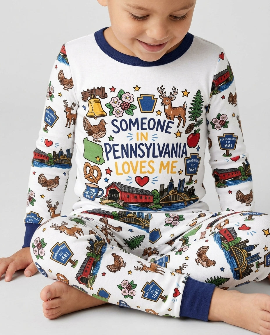 Someone in Pennsylvania Loves Me Bamboo Two Piece Long Sleeve Pajama Set