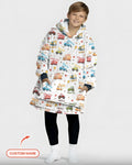 Construction Vehicles Custom Name Blanket Hoodie