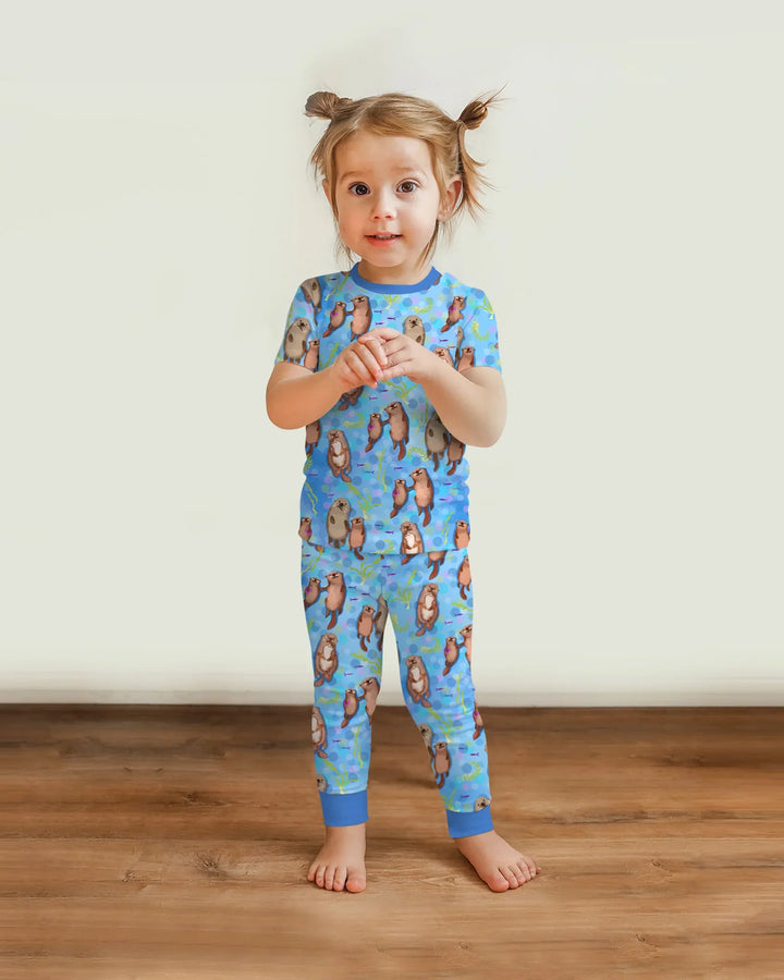 Otterly Together Bamboo Two Piece Short Sleeve Pajama Set