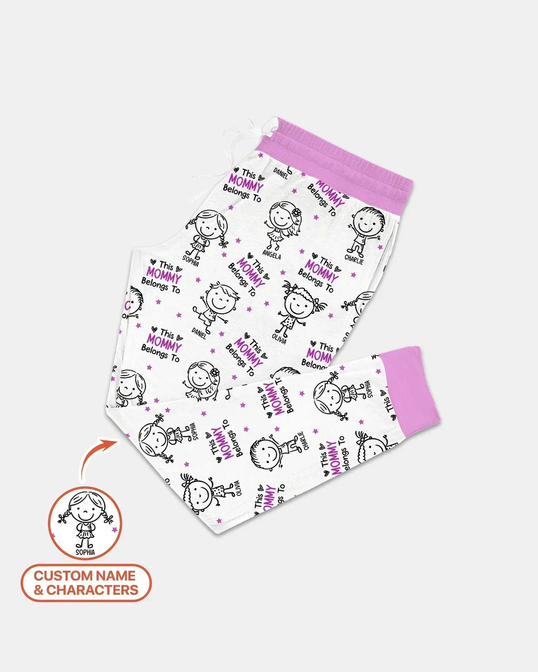 Custom Name "This Mommy Belongs To" Doodle Bamboo Women Pajama Set