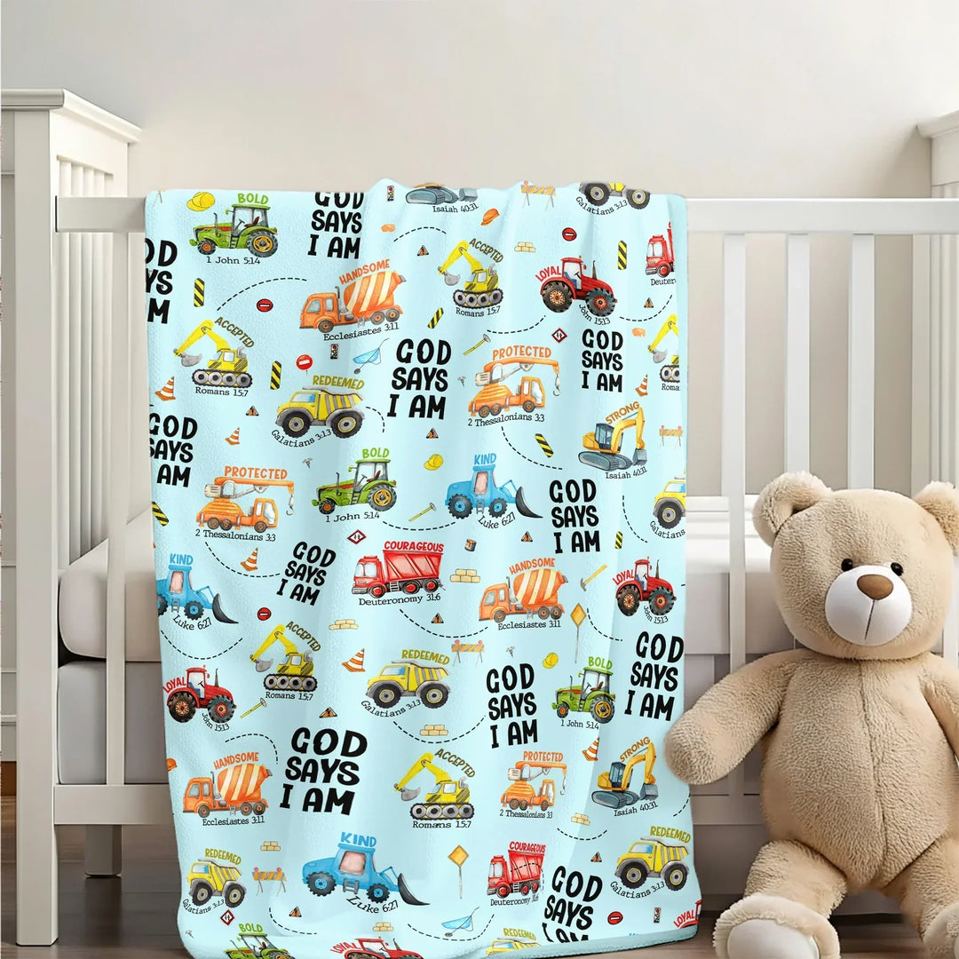God Says I Am Boy Bamboo Blanket