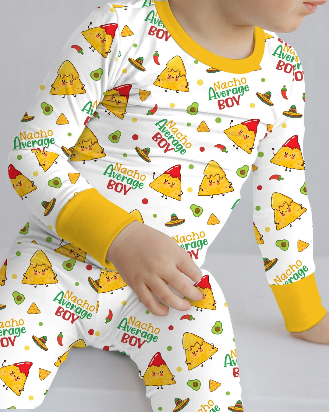 Lil Nacho Average Kid Bamboo Two Piece Long Sleeve Pajama Set