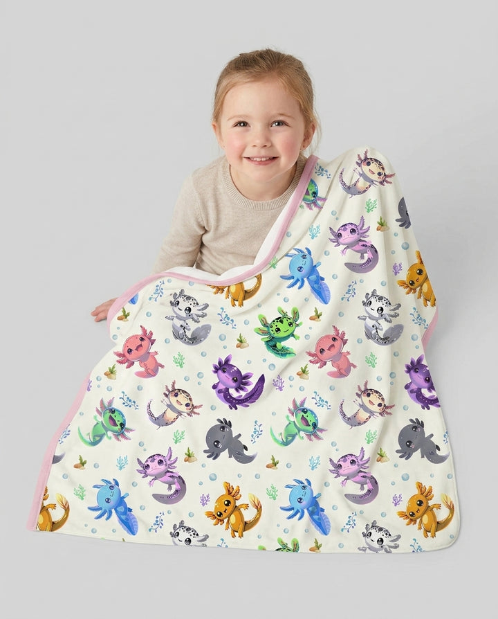 I Love You Axolotl Bamboo Blanket