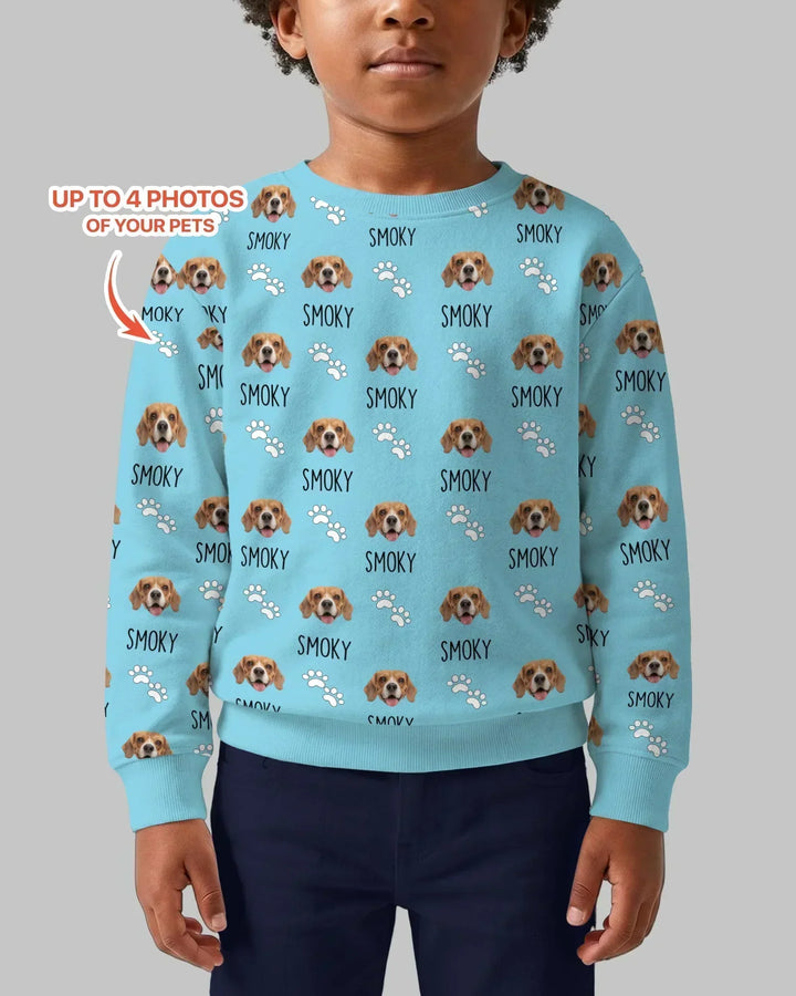 Custom Name and Pet Photos Bamboo Crewneck Sweatshirt