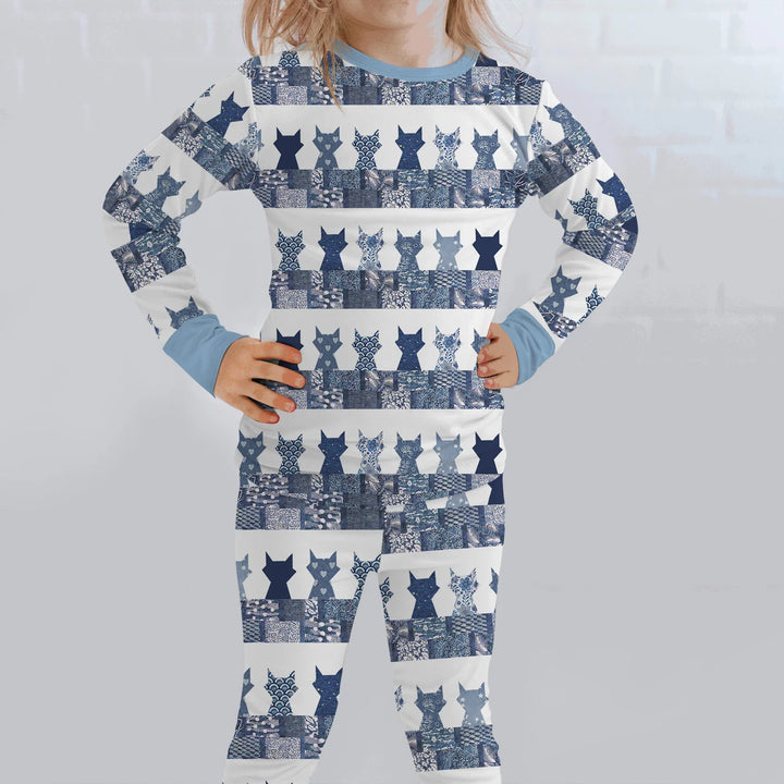 Midnight Feline Bamboo Two Piece Long Sleeve Pajama Set