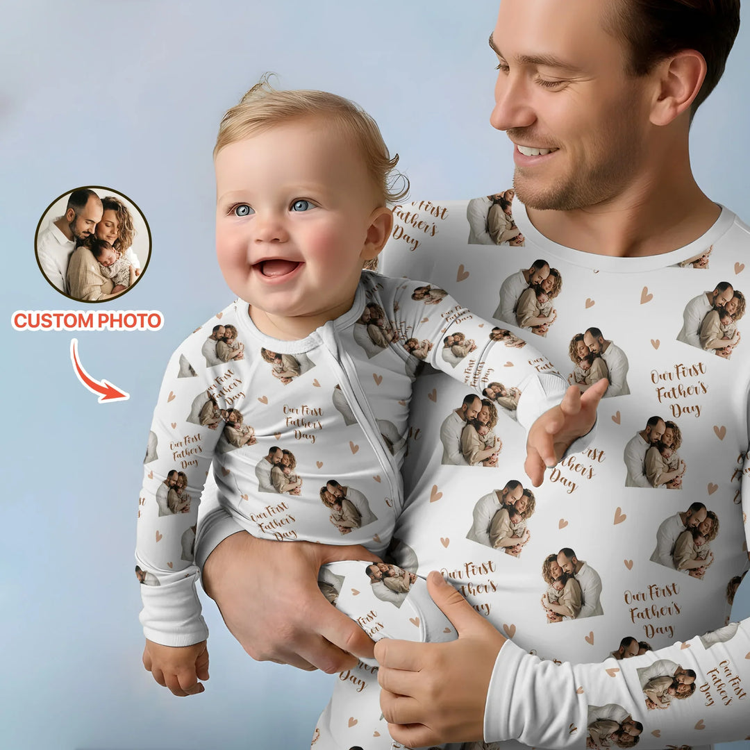 Custom Photo Our First as Parents Bamboo Convertible Zippy