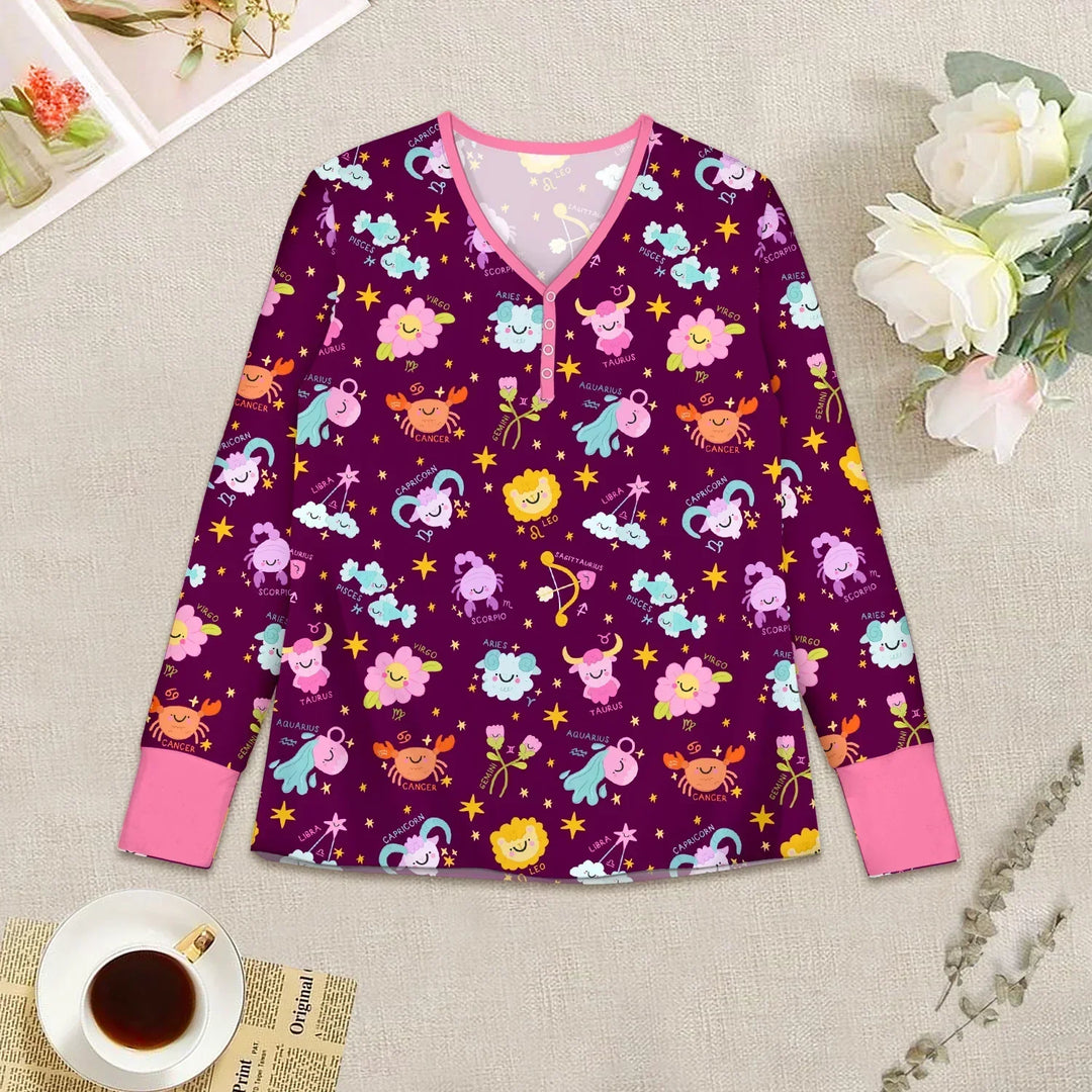 Zodiac Signs Bamboo Women Pajama Set