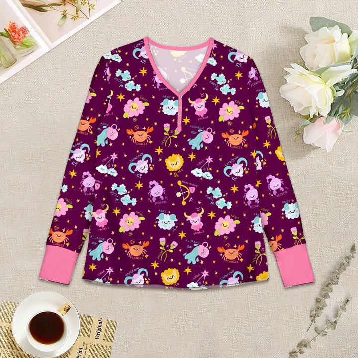 Zodiac Signs Bamboo Women Pajama Set