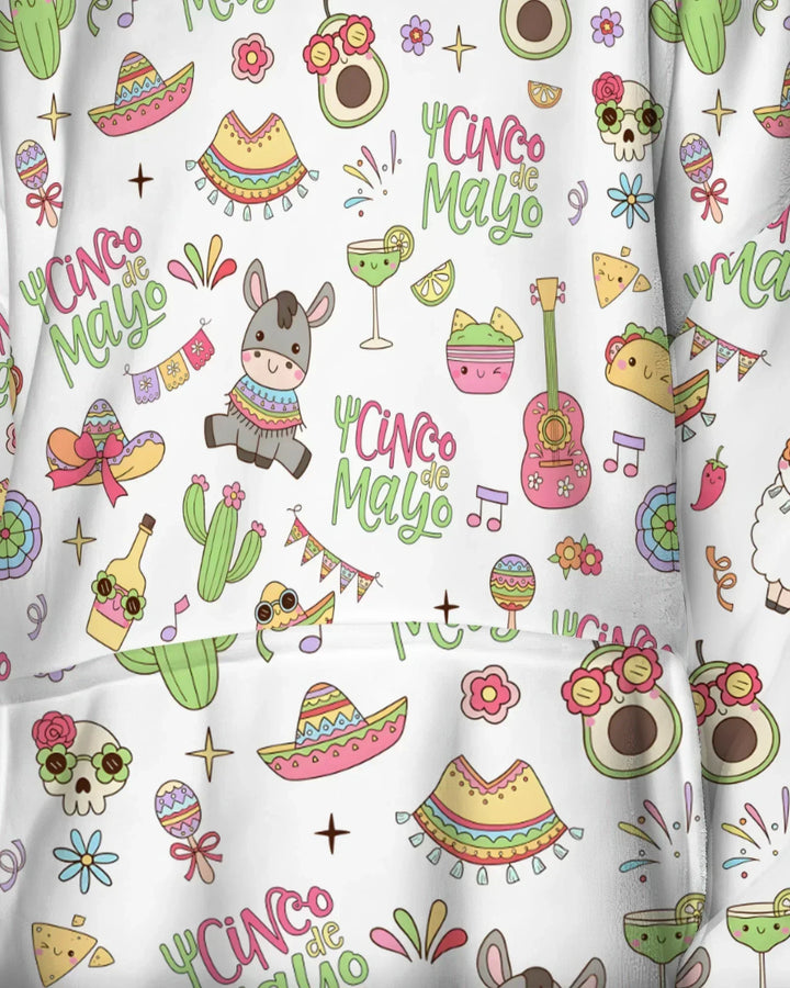 Cinco de Mayo Fiesta Wearable Bamboo Blanket Hoodie