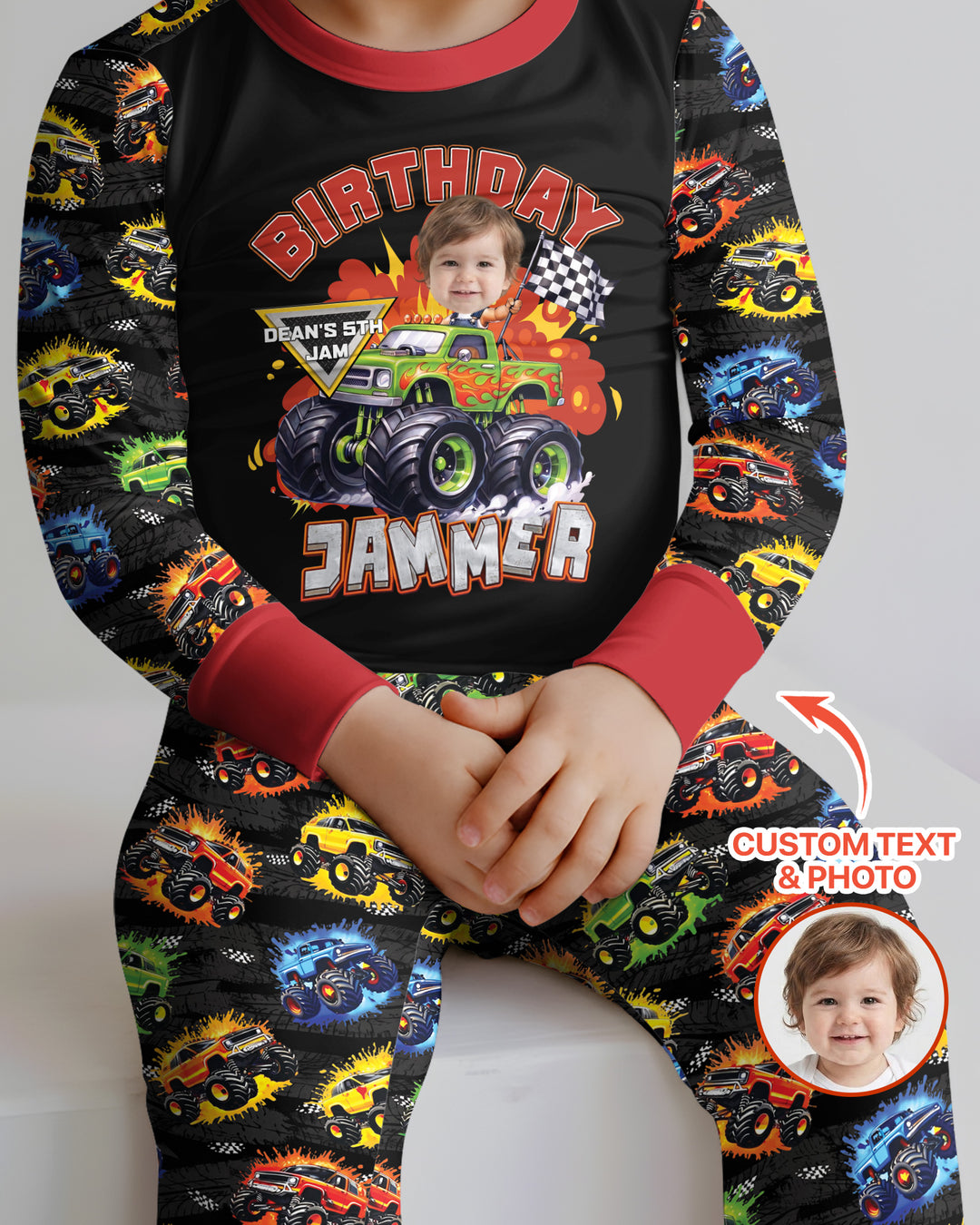 Birthday Truck Rally Bamboo Two Piece Long Sleeve Pajama Set