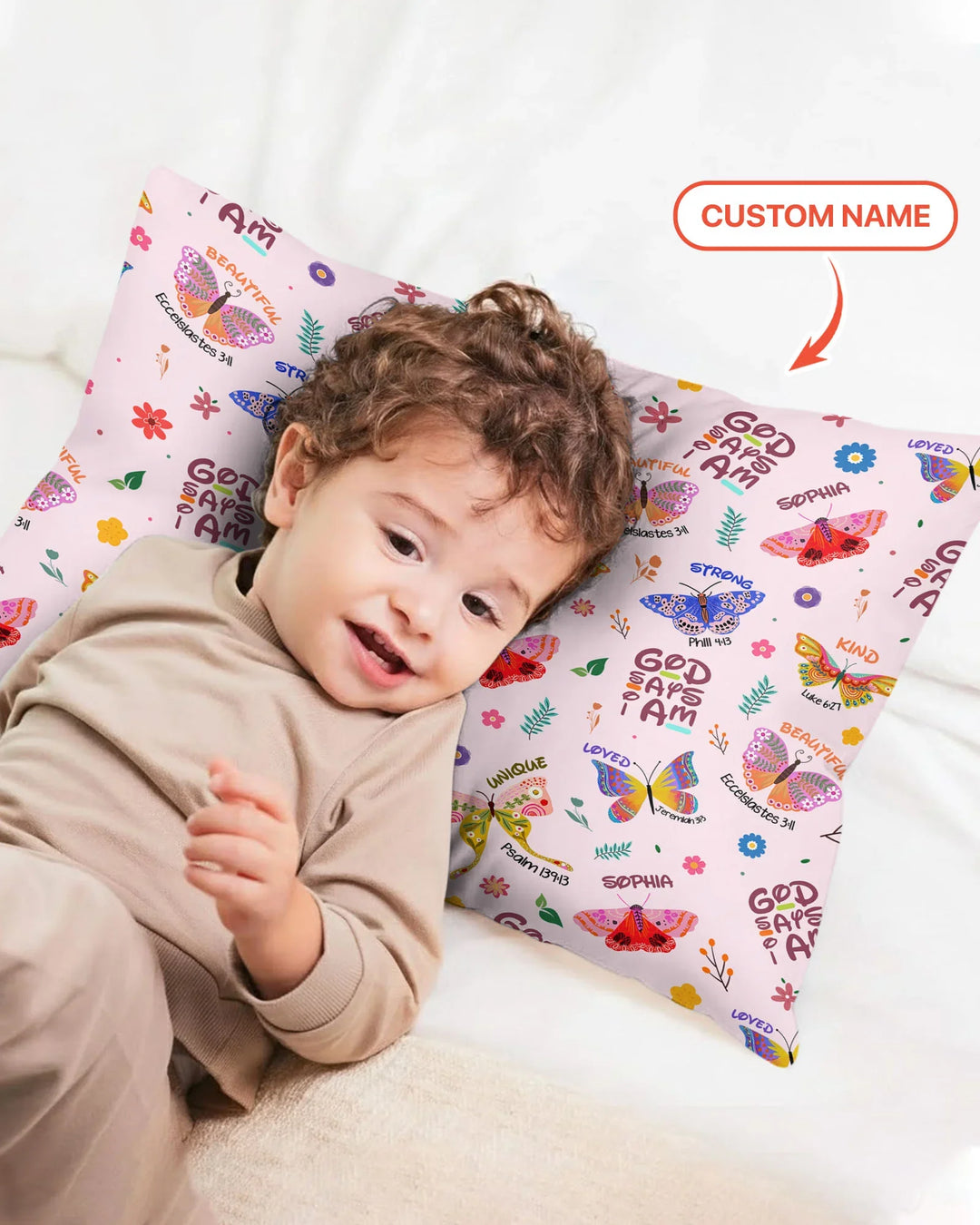 Custom Name God says I am Butterfly Bamboo Pillow Case