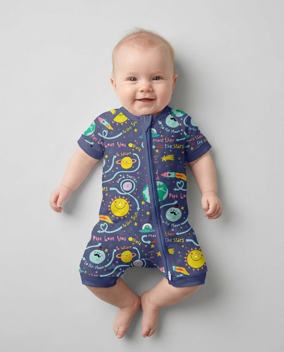 Love to the Moon and Back  Bamboo Shorty Zippy