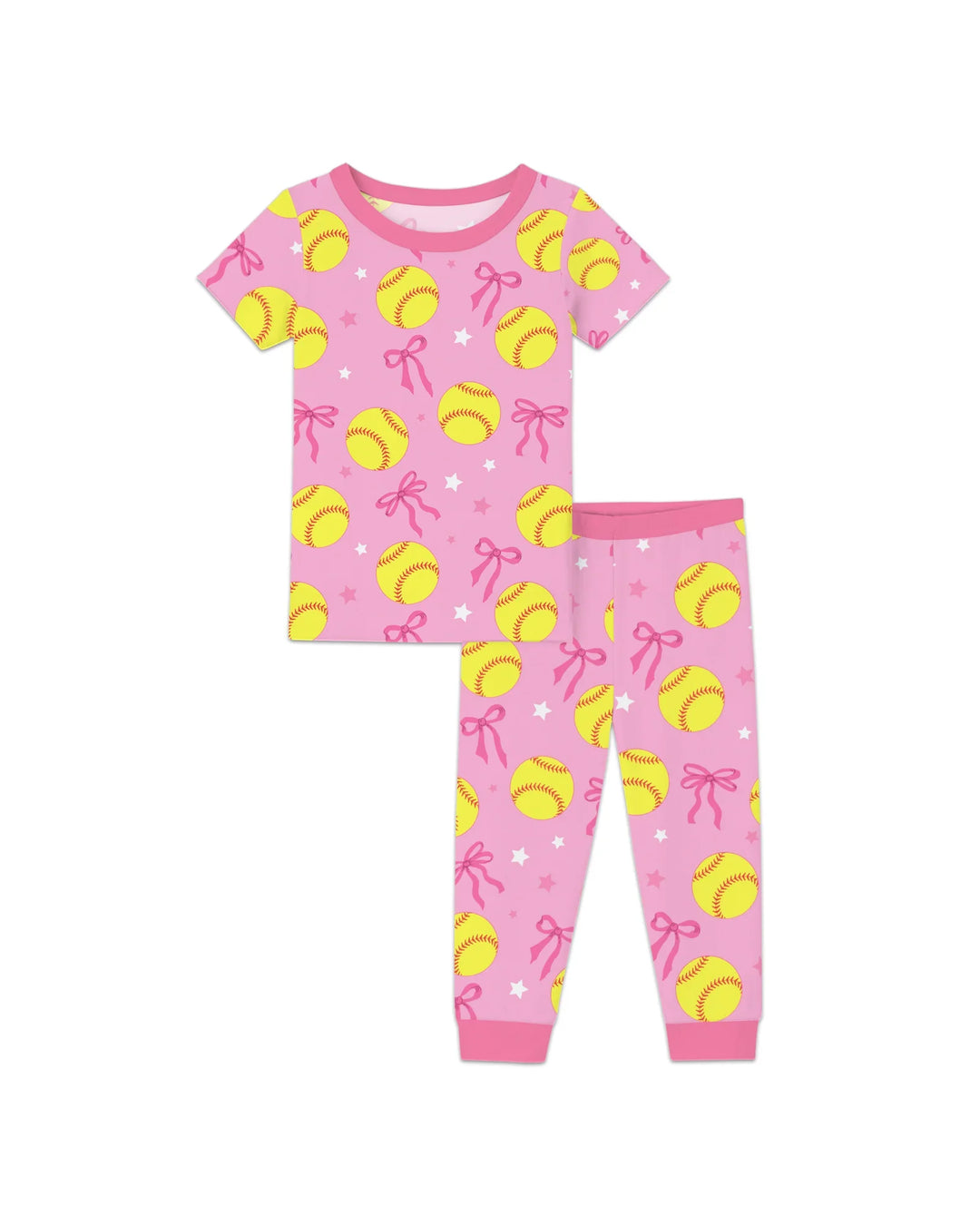 Softball Lovers Bamboo Two Piece Short Sleeve Pajama Set