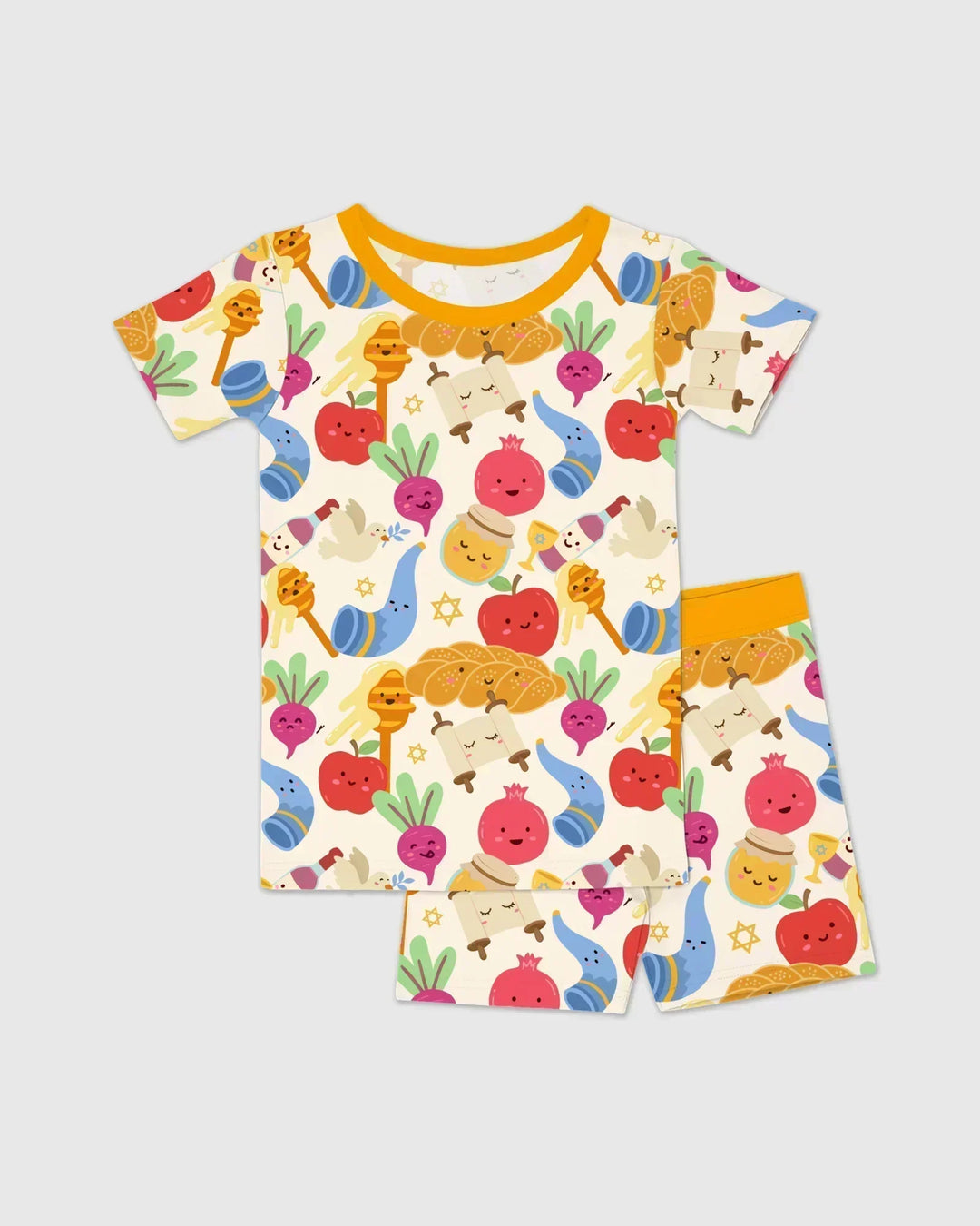 Shana Tova Rosh Hashanah Bamboo Two Piece Short Sleeve Shorts Pajama Set