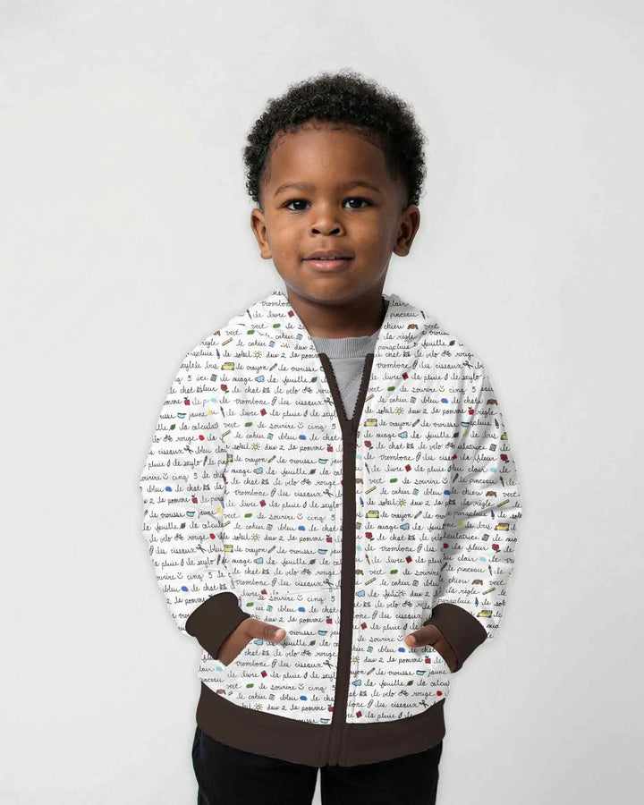 French Classroom Notes Bamboo Zip Hoodie