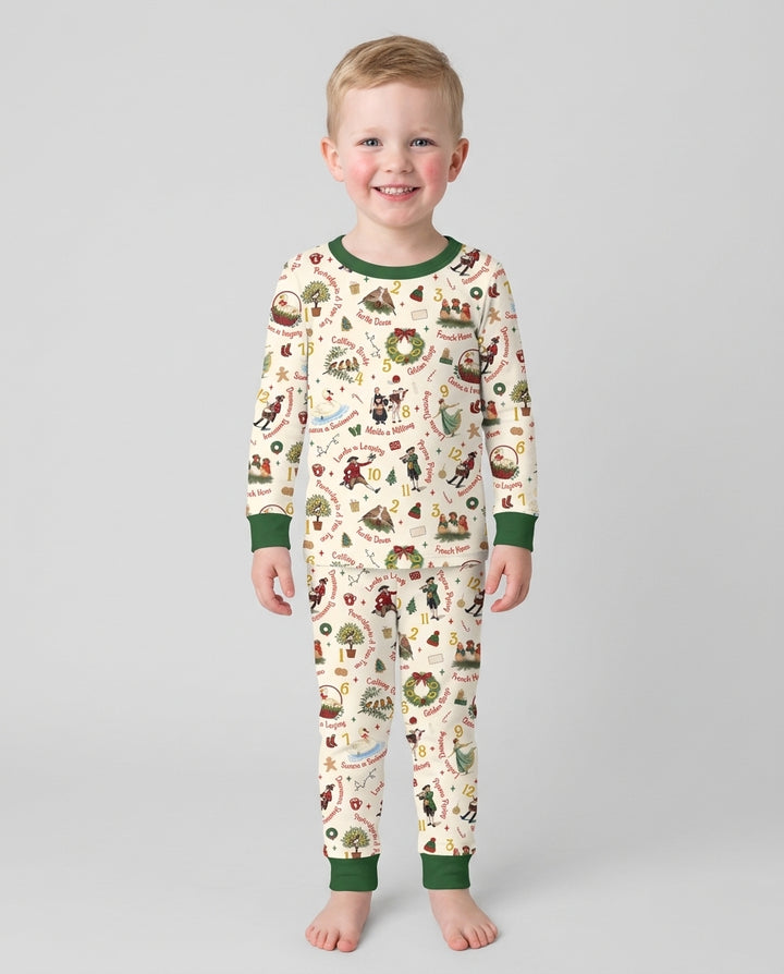 12 Days of Christmas Bamboo Two Piece Long Sleeve Pajama Set