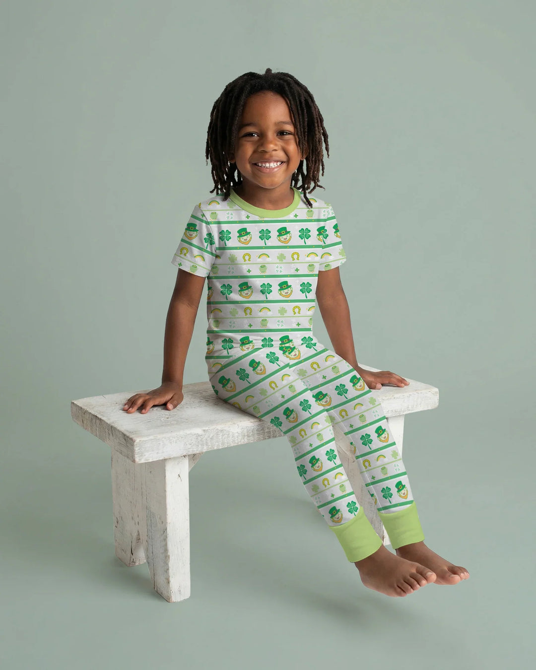 Happy Saint Patrick's Day Bamboo Two Piece Short Sleeve Pajama Set