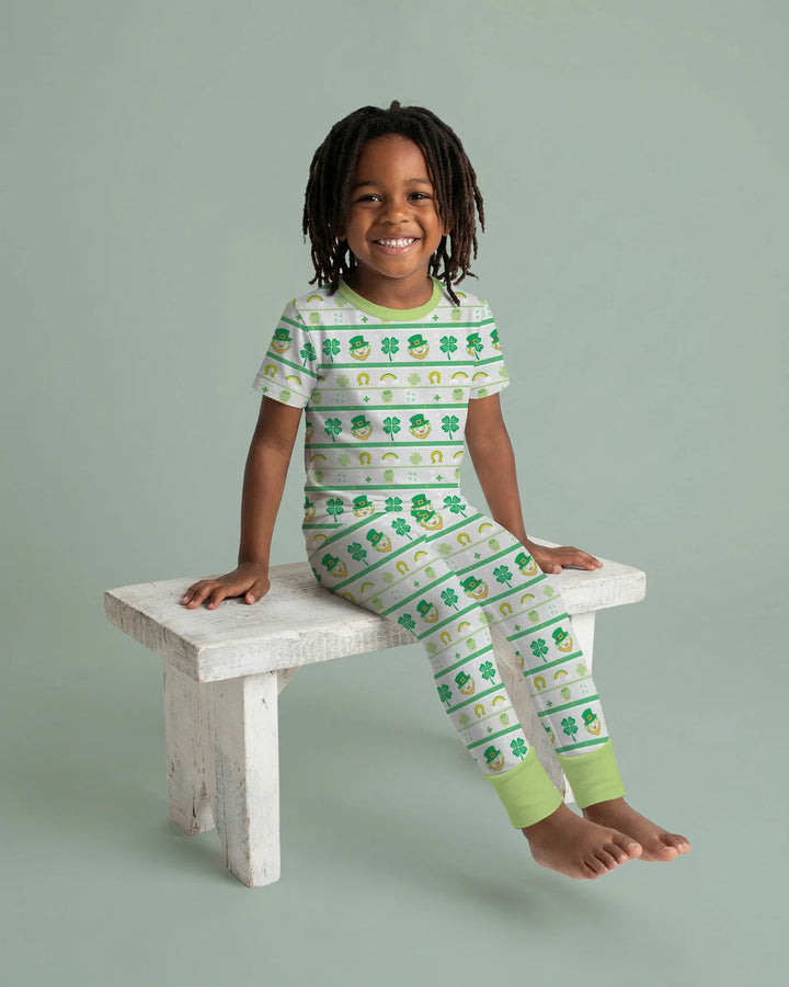 Happy Saint Patrick's Day Bamboo Two Piece Short Sleeve Pajama Set