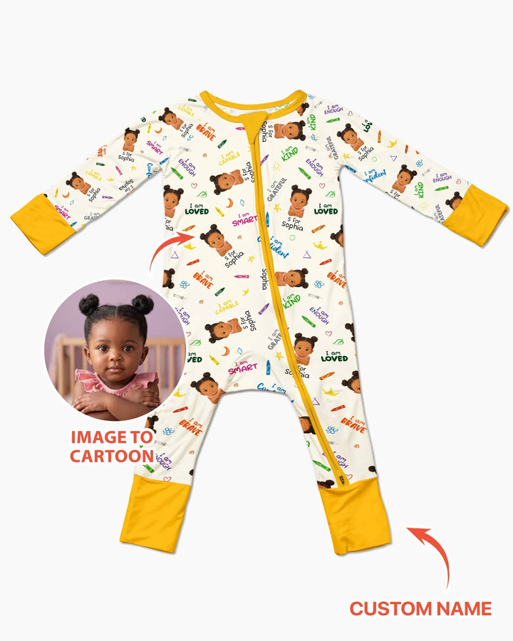 Kids Affirmations Custom  Bamboo Convertible Zippy