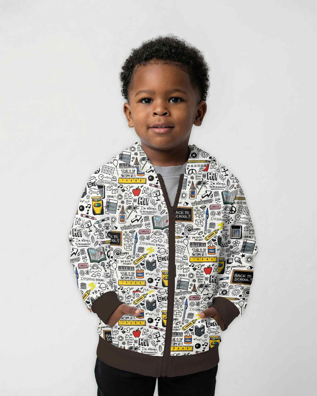 School Days Doodles Bamboo Zip Hoodie