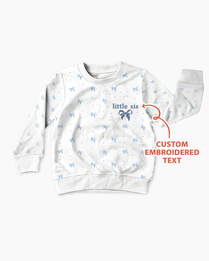 Custom Embroidered Name Mommy and Girls Matching Bamboo Crewneck Sweatshirt