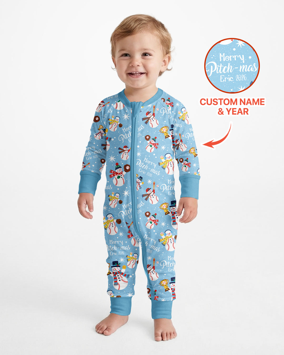 Custom Baseball Christmas Bamboo Convertible Zippy