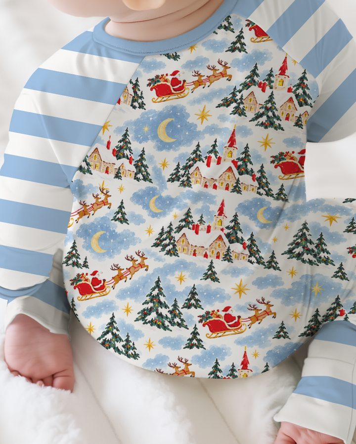 Whimsical Santa's Winter Village Bamboo Convertible Zippy