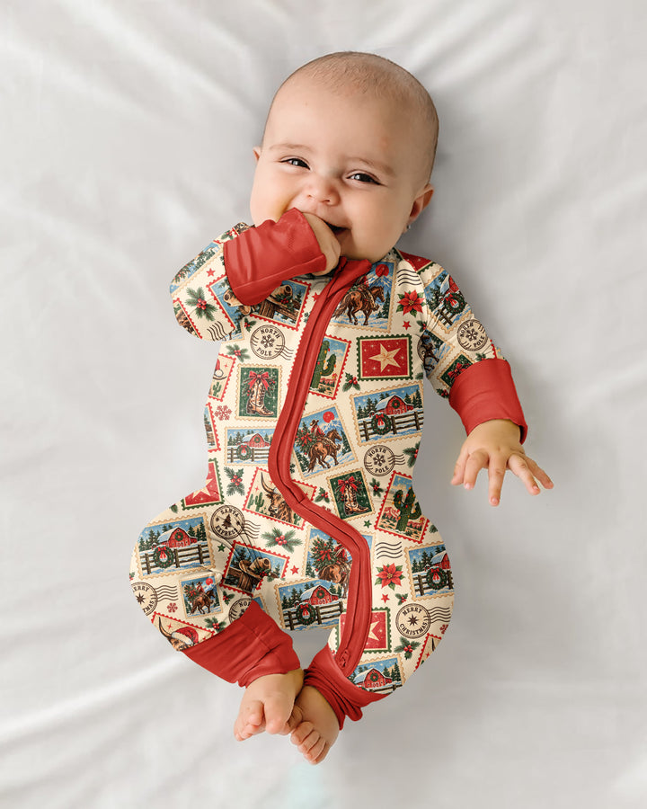 Western Christmas Stamps Bamboo Convertible Zippy