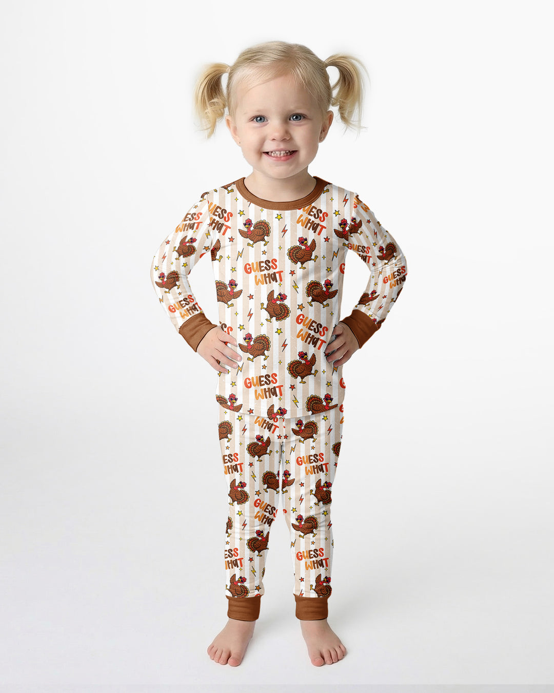 Guess What Turkey Butt Bamboo Two Piece Long Sleeve Pajama Set