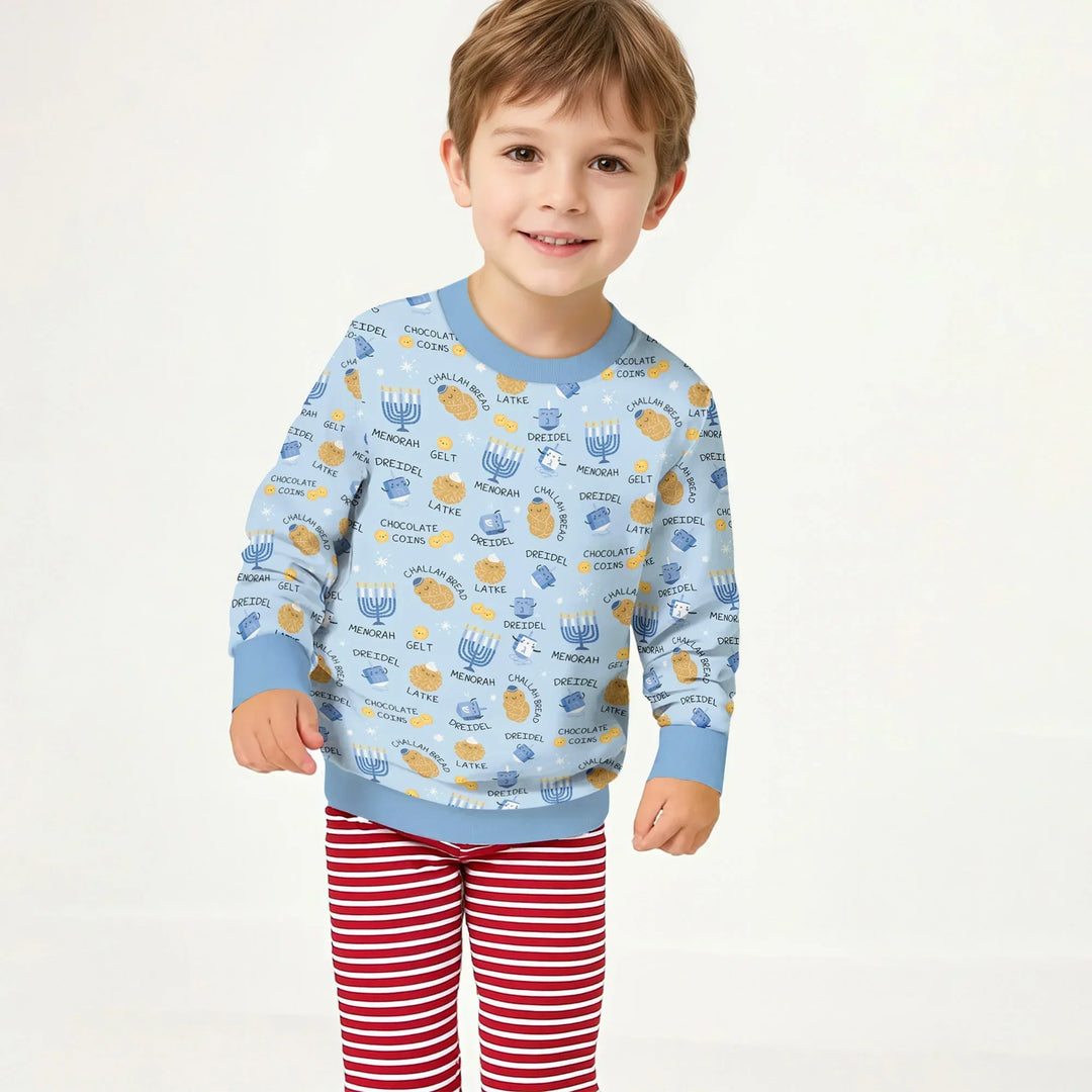 Family Hanukkah Matching Bamboo Crewneck Sweatshirt