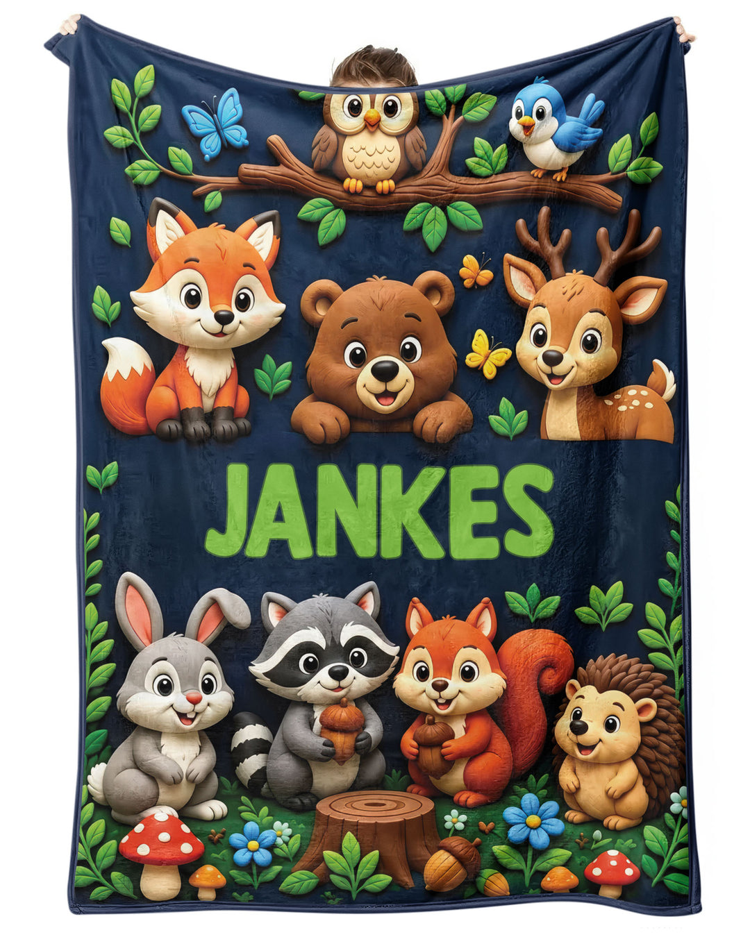 Woodland Animals Bamboo Blanket