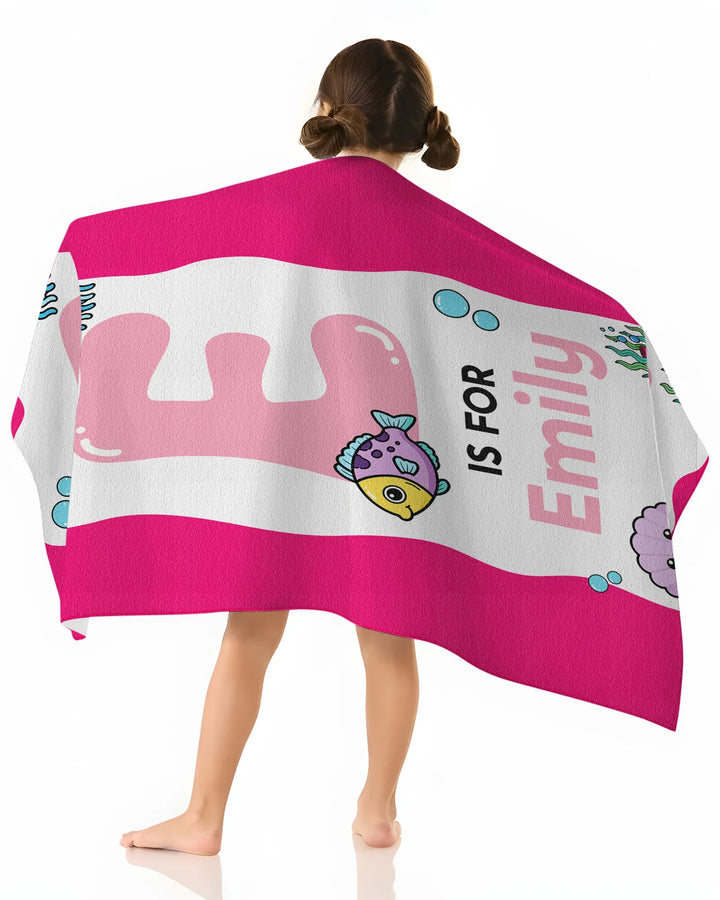 Personalised Ocean Theme Oversized Bamboo Beach Towel