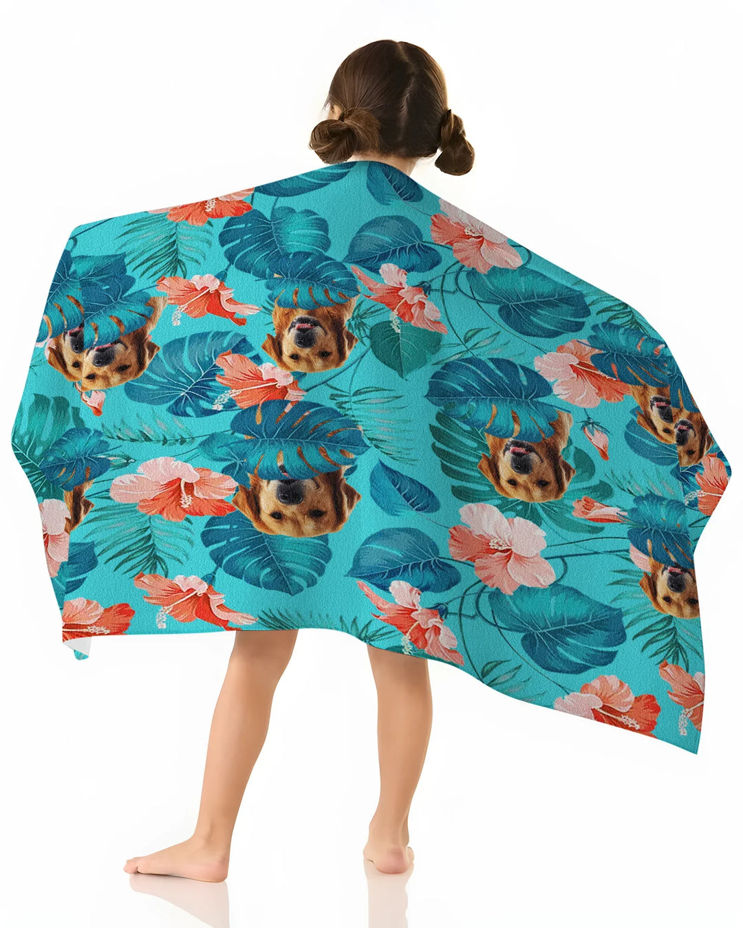 Hawaiian Custom Photo Dog Bamboo Beach Towel