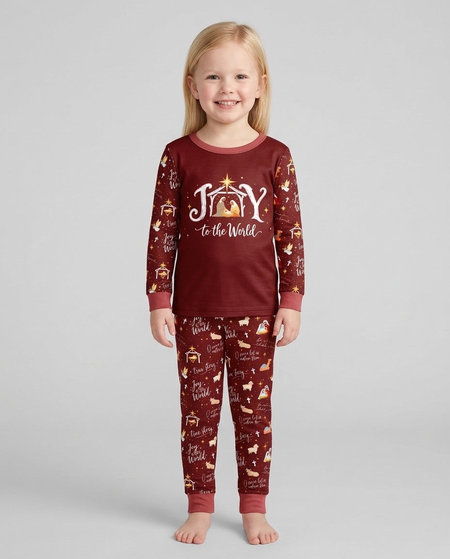Joy To The World Bamboo Two Piece Long Sleeve Pajama Set