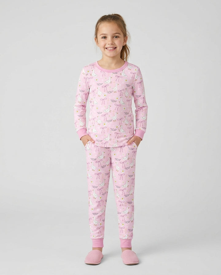 Jesus Loves You Silly Goose Bamboo Two Piece Long Sleeve Pajama Set
