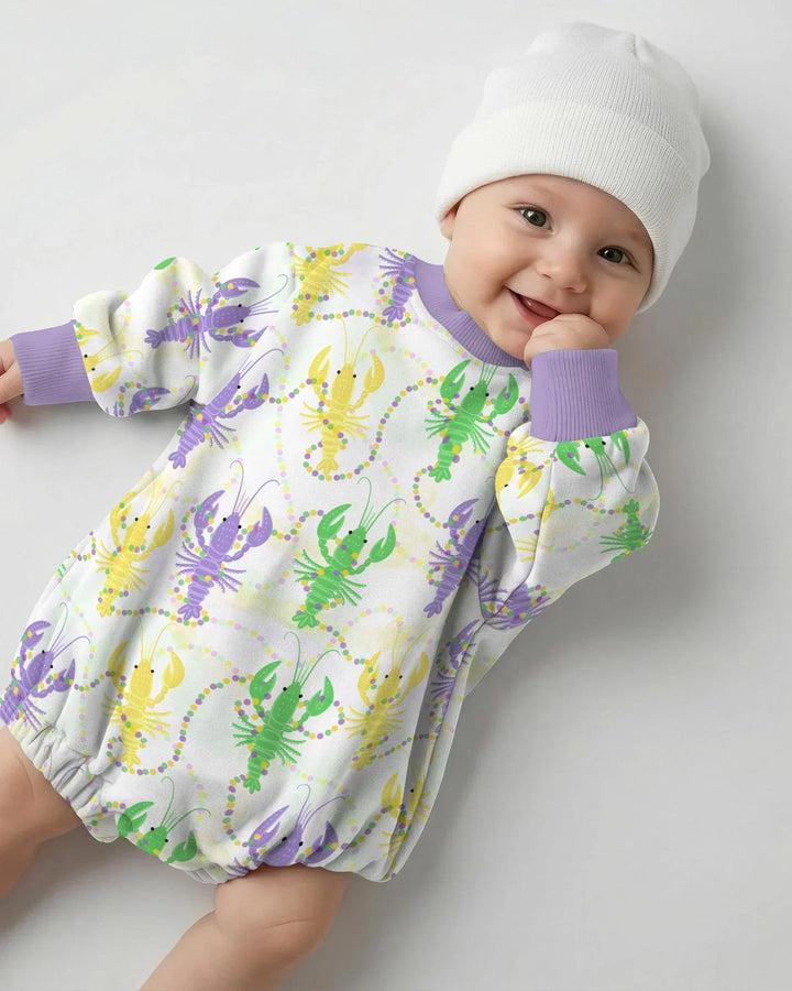 Mardi Gras Crawfish Family Matching Bamboo Bubble Romper