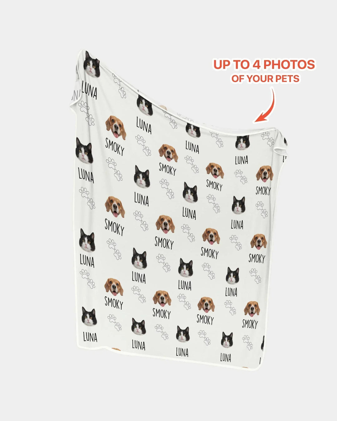 Custom Name and Pet Photos Bamboo Blanket