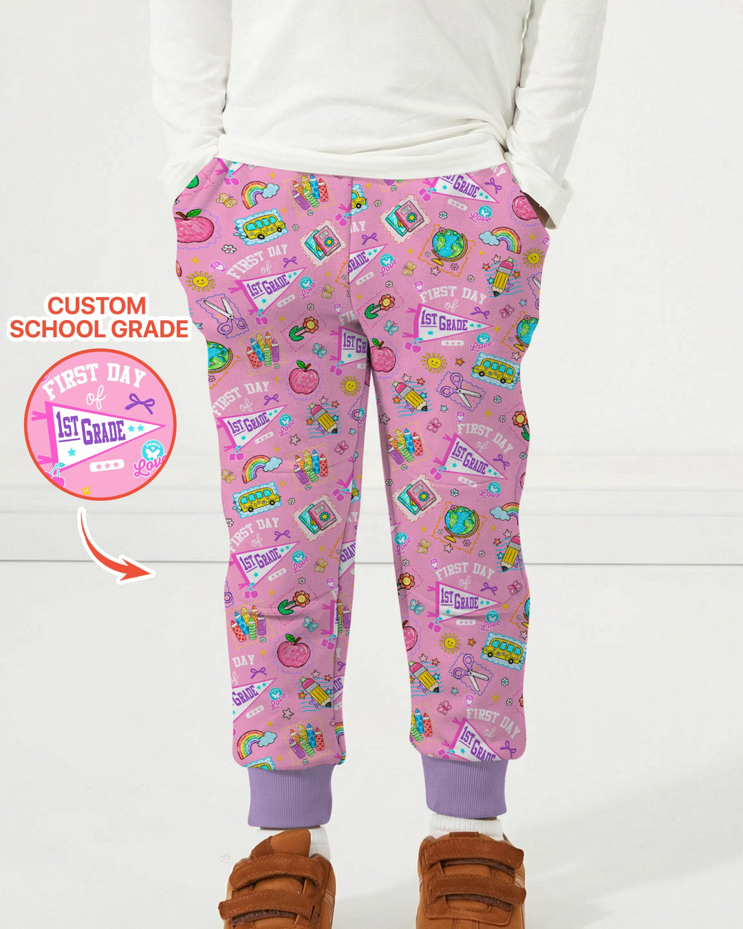 Custom Grade Girls School First Day Bamboo Jogger