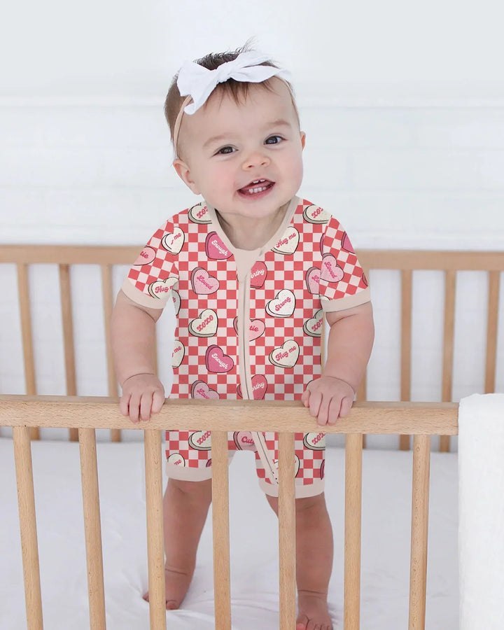 Valentine in Hearts Bamboo Shorty Zippy