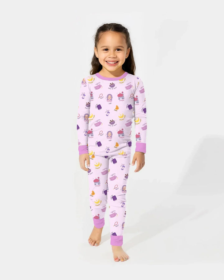 Cute Ramadhan Mubarak Bamboo Two Piece Long Sleeve Pajama Set