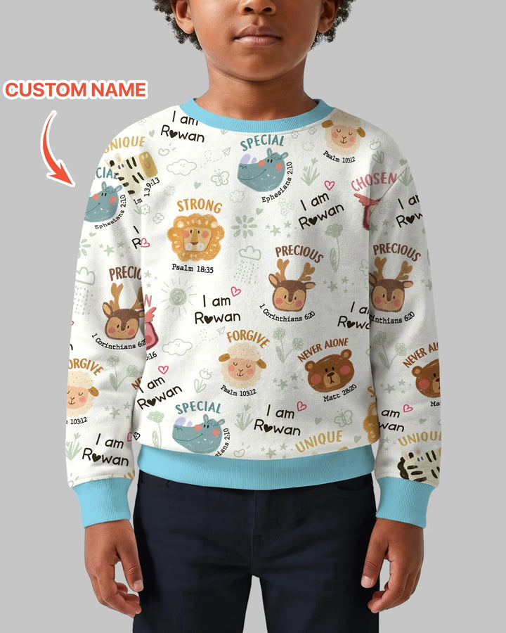 God’s Little Zoo Custom Name Bamboo Crewneck Sweatshirt