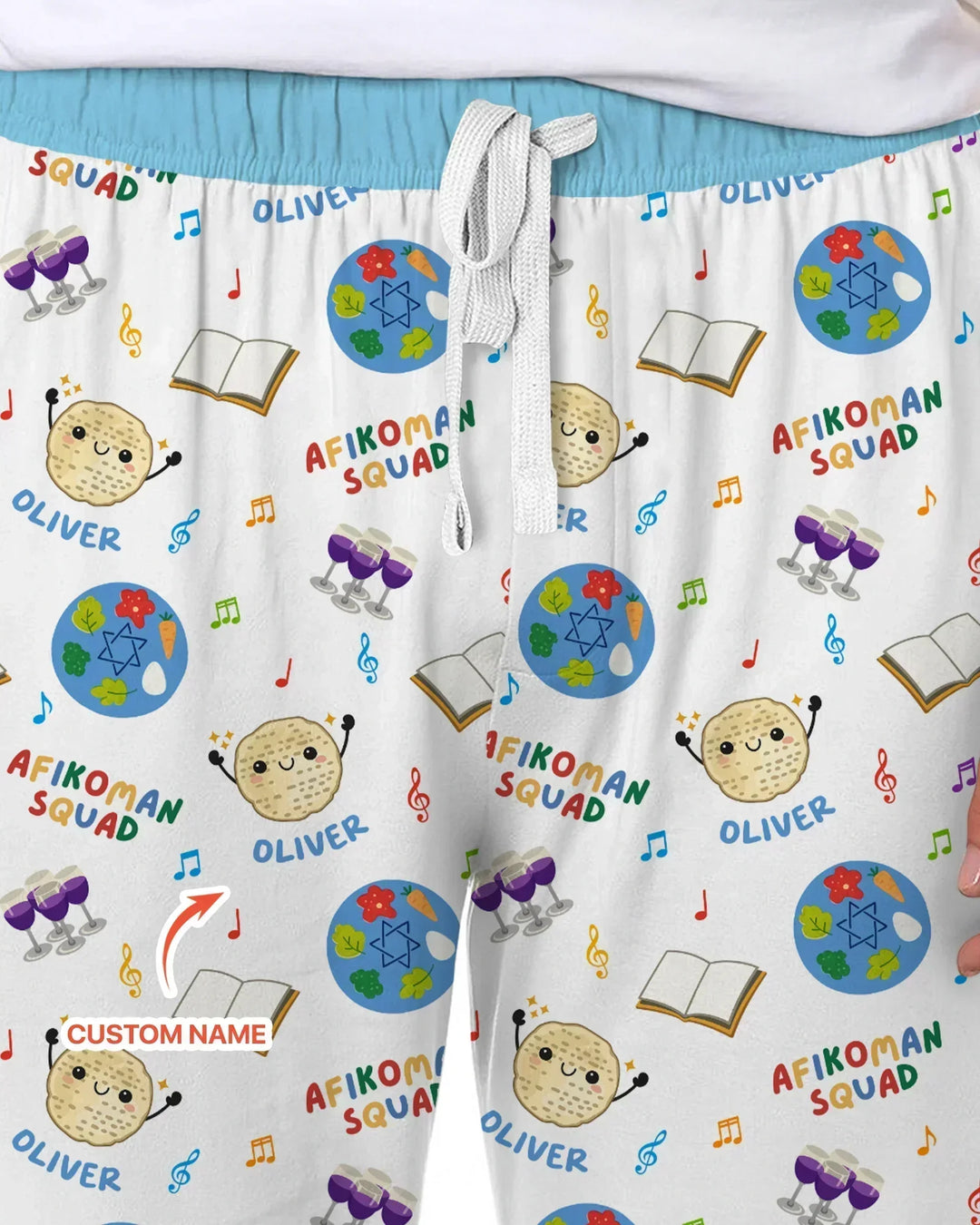 Custom Name Passover Afikoman Squad Bamboo Men's Pajama Set