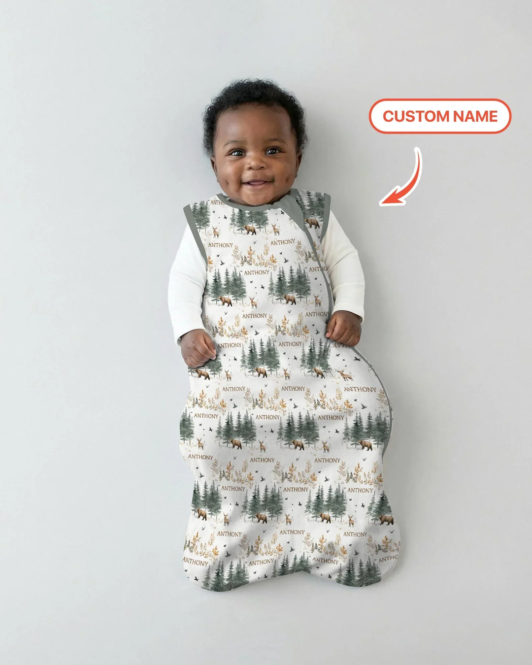 Custom Name Forest Bear Deer Bamboo Sleep Bag