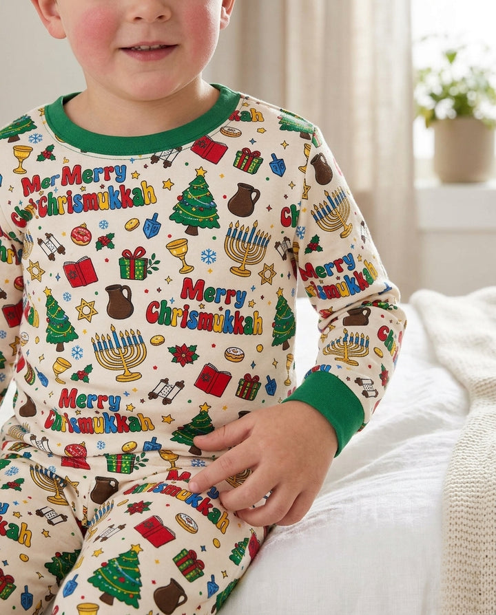 Merry Chrismukkah Bamboo Two Piece Long Sleeve Pajama Set